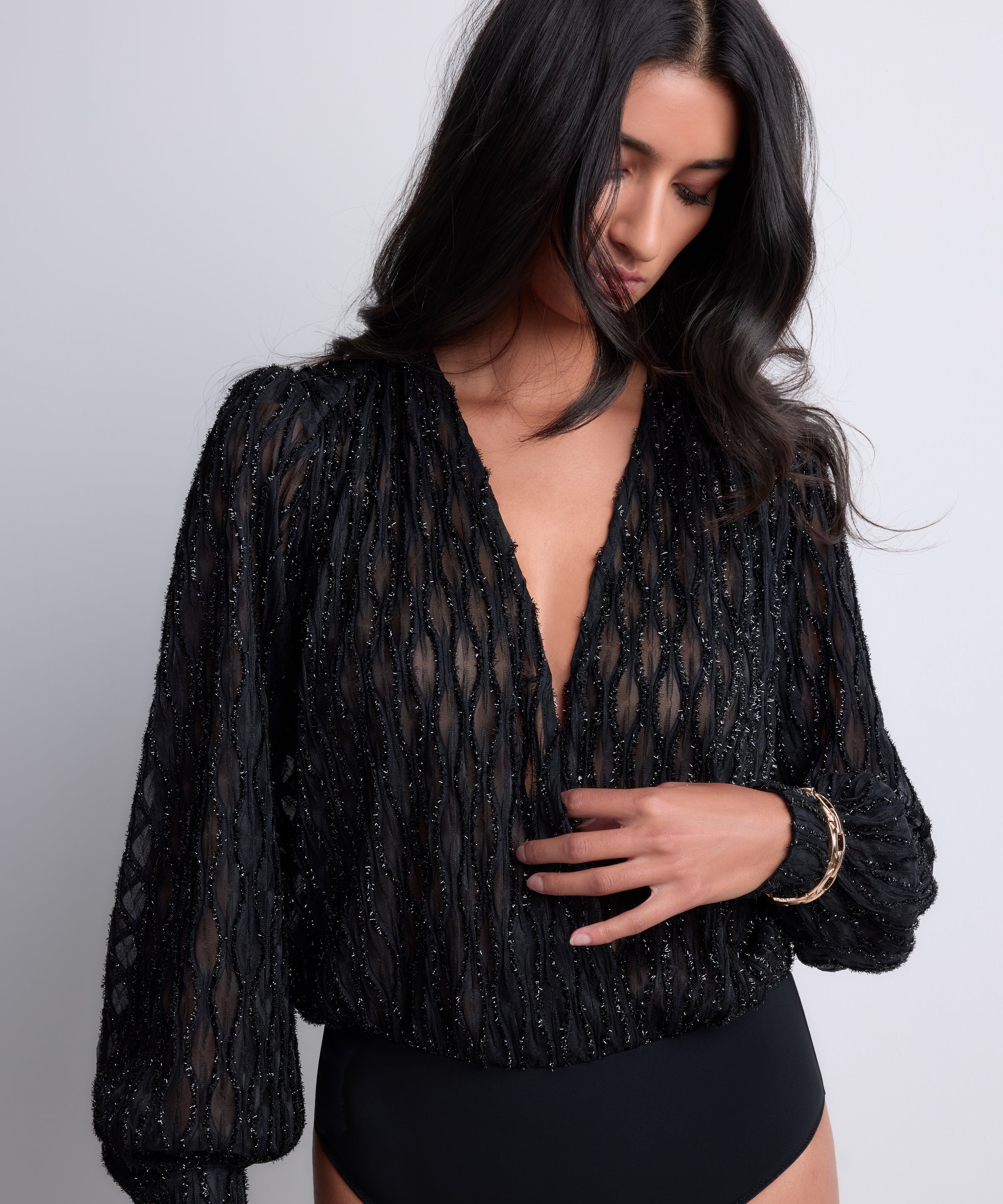 Les Bodys by Aubade Body Manches Longues Black