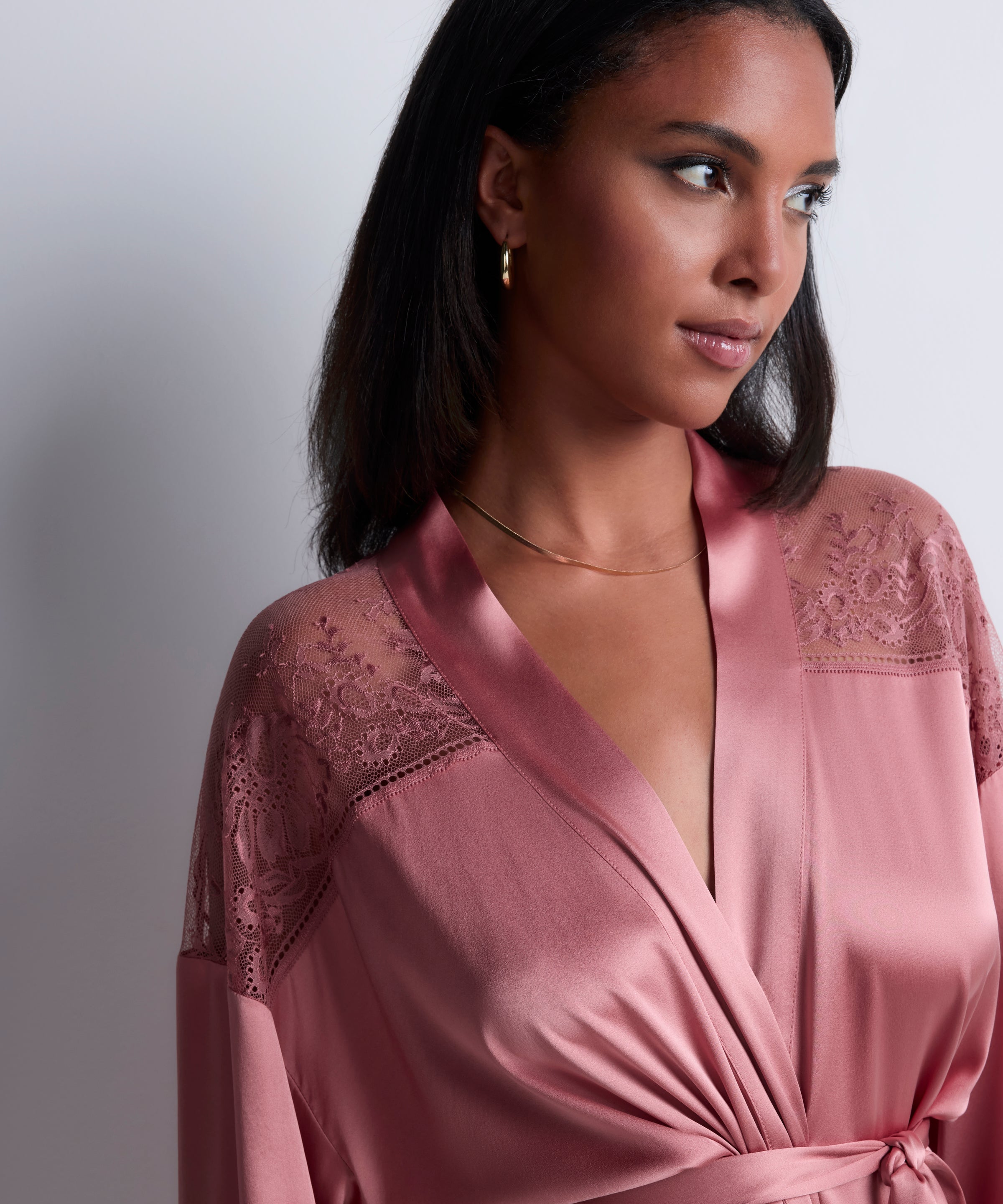 Midnight Whisper Kimono Warm Pink