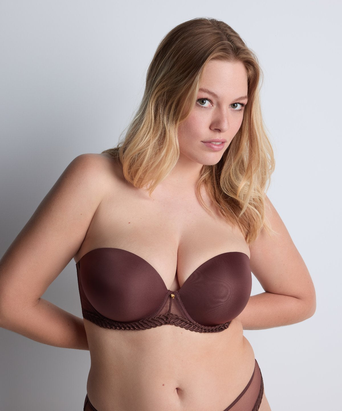 Sheer Emotion Soutien-gorge Bandeau plunge Sepia