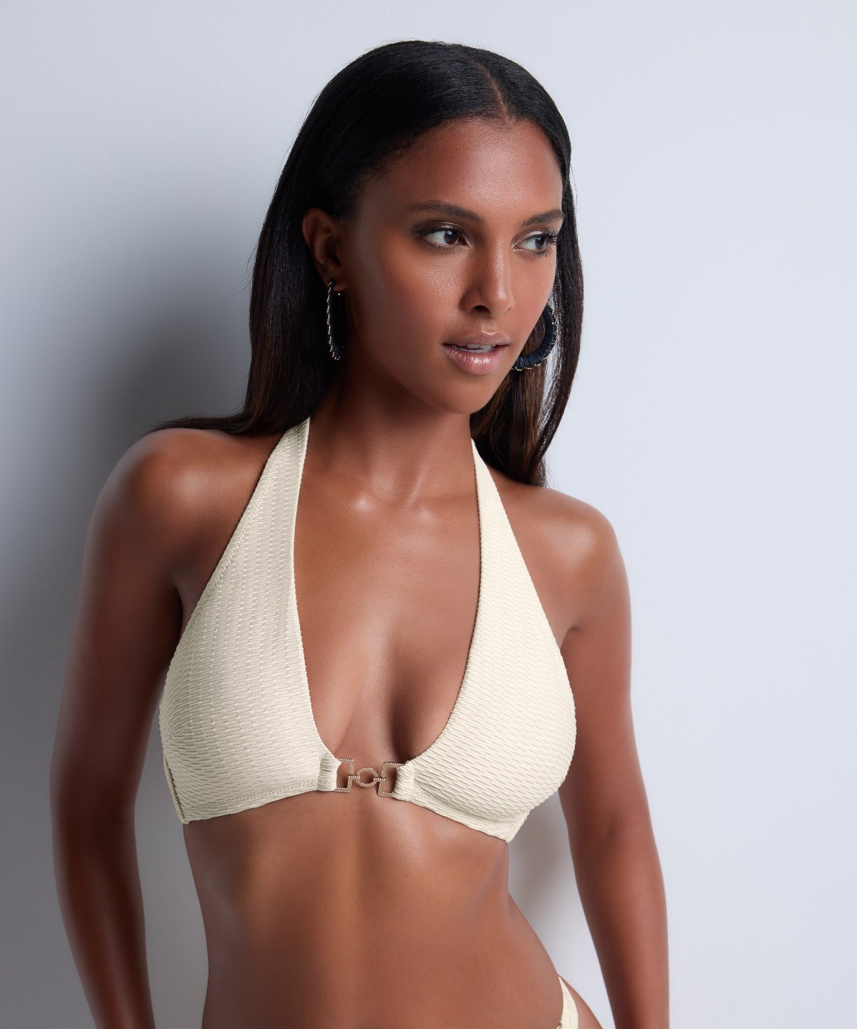 Shimmering Waters Haut de maillot de bain Triangle Golden White