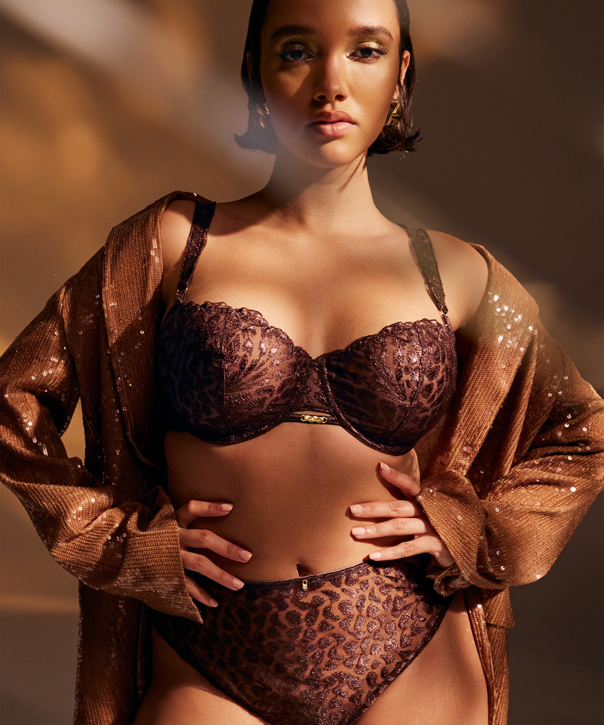 Crazy in Love Soutien-gorge Corbeille avec armatures Satin Brown