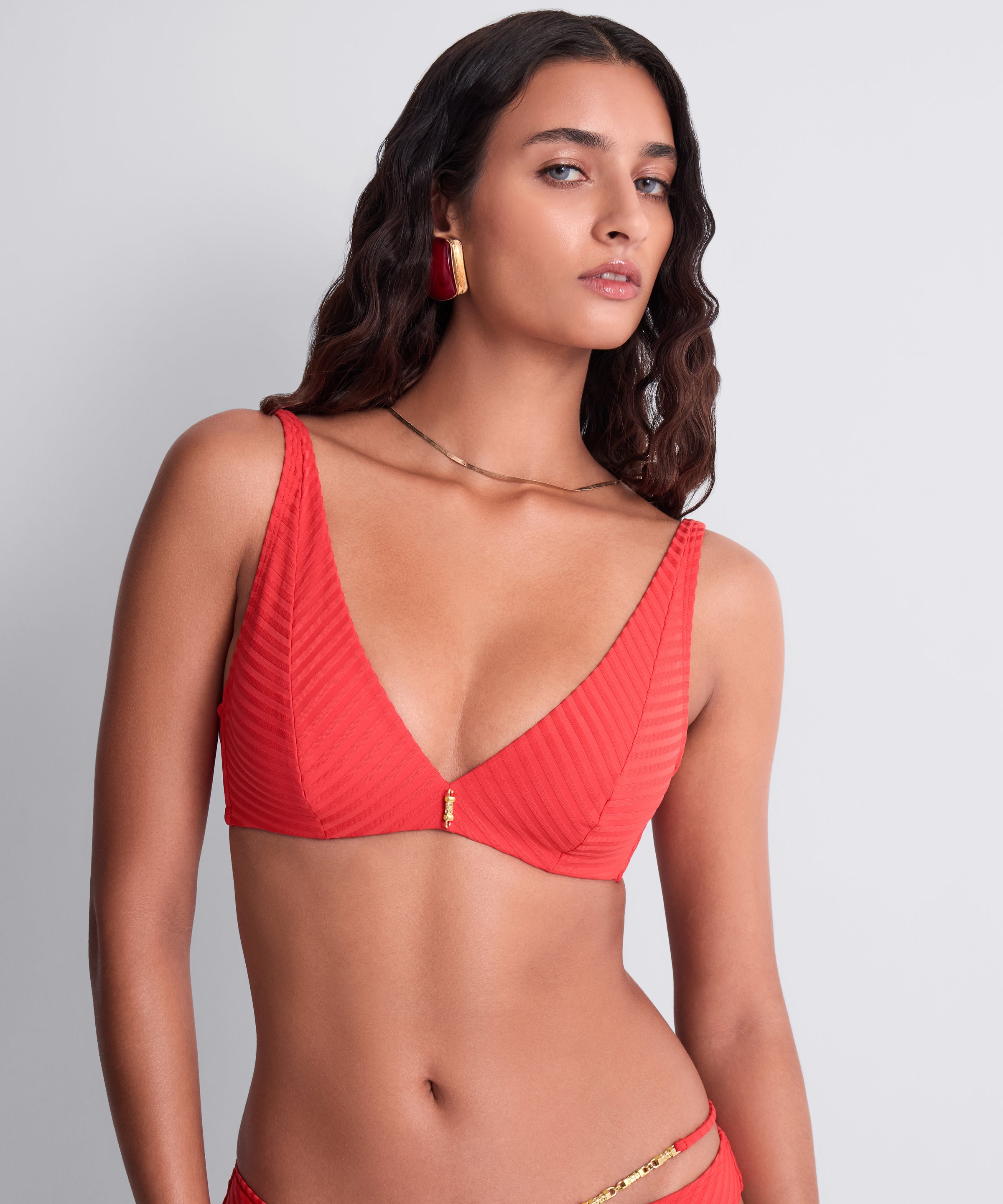Sun Pop Haut de maillot de bain Triangle emboîtant Corail