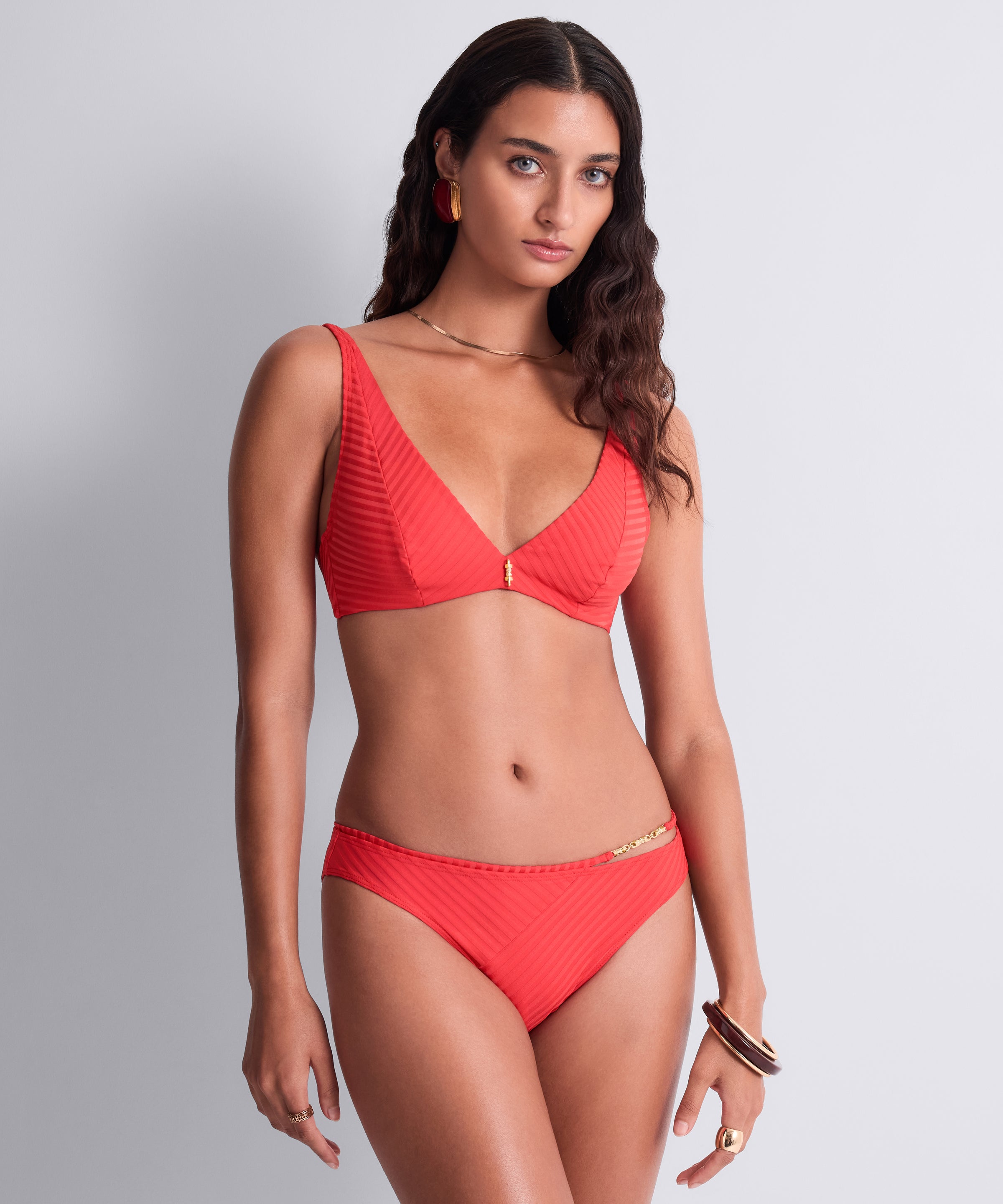 Sun Pop Haut de maillot de bain Triangle emboîtant Corail