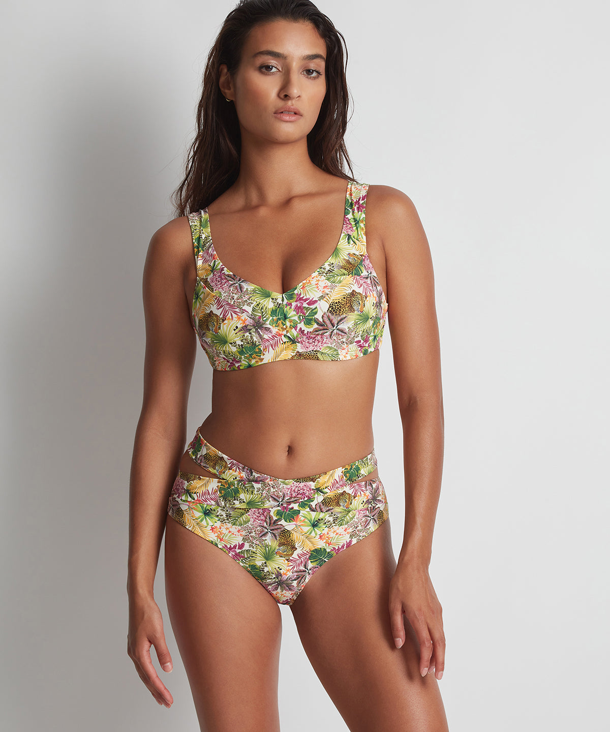Exotic Fever Bas de maillot de bain taille haute Tropicale Light