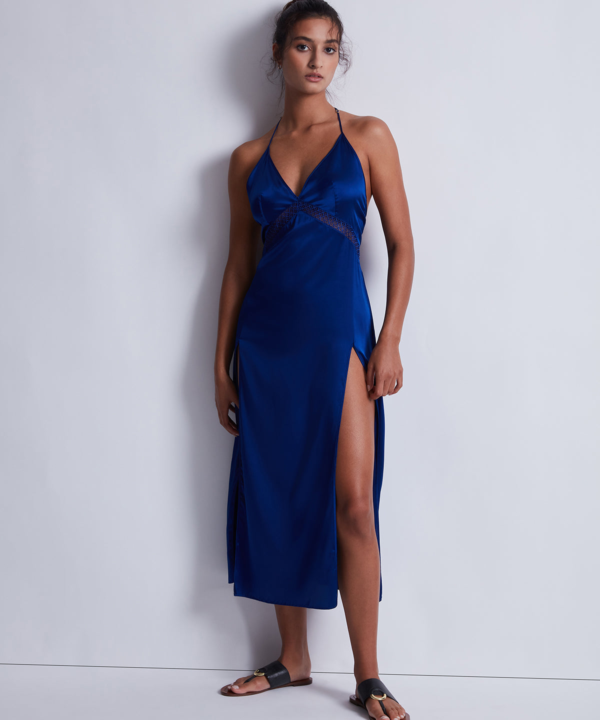 Silk Desire Nuisette longue Electric Blue