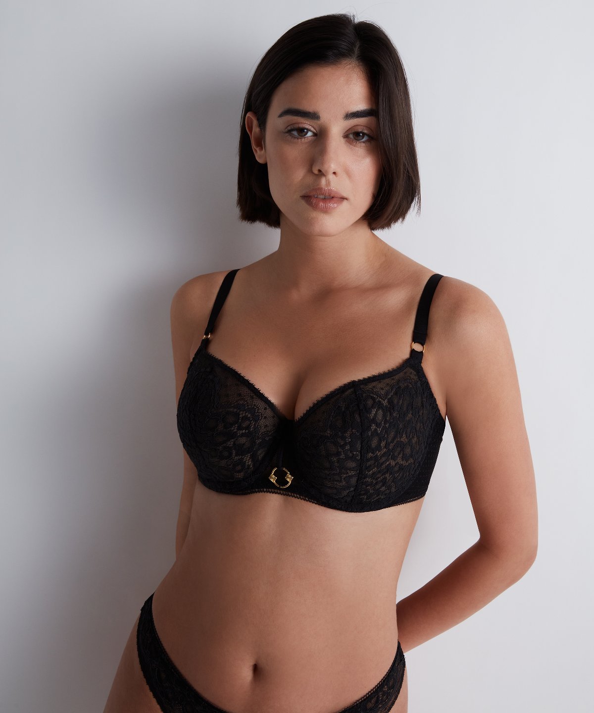 Illusion Fauve Soutien-gorge Corbeille avec armatures Black