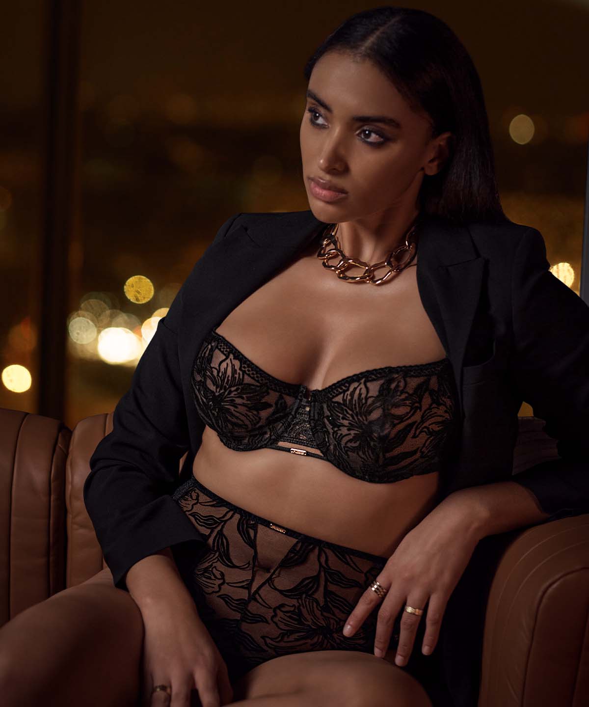 Cœur à Corps Soutien-gorge Corbeille avec armatures Noir