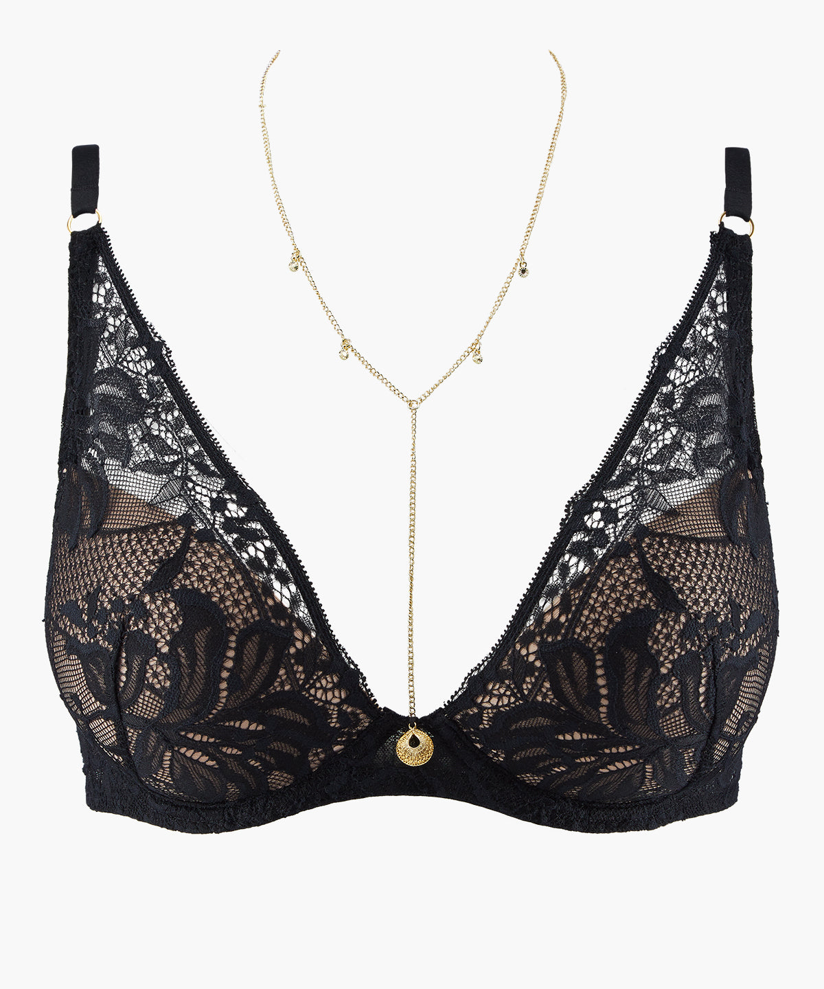 Gold Pleasure Soutien-gorge Plunge foulard Black Light