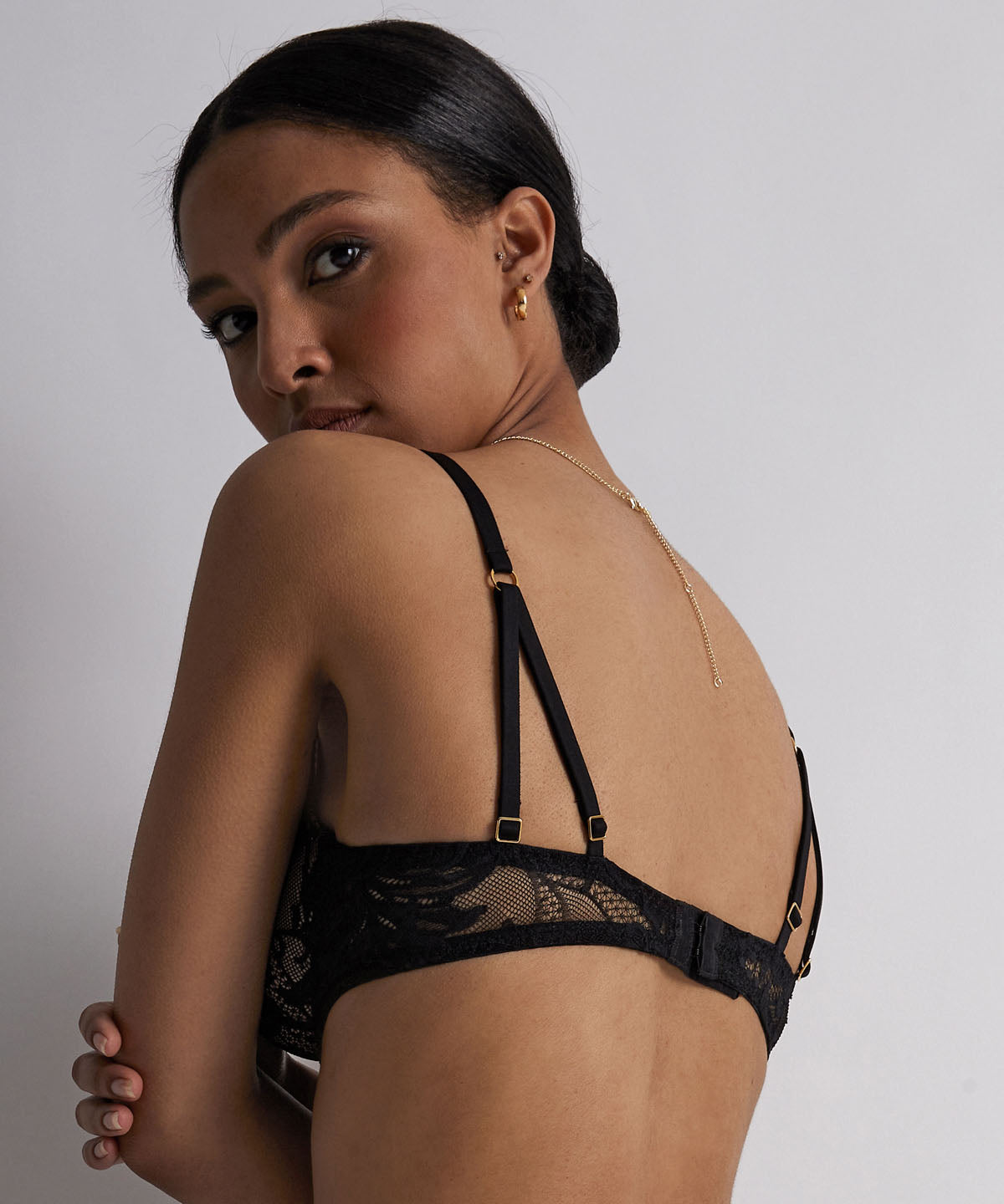 Gold Pleasure Soutien-gorge Plunge foulard Black Light