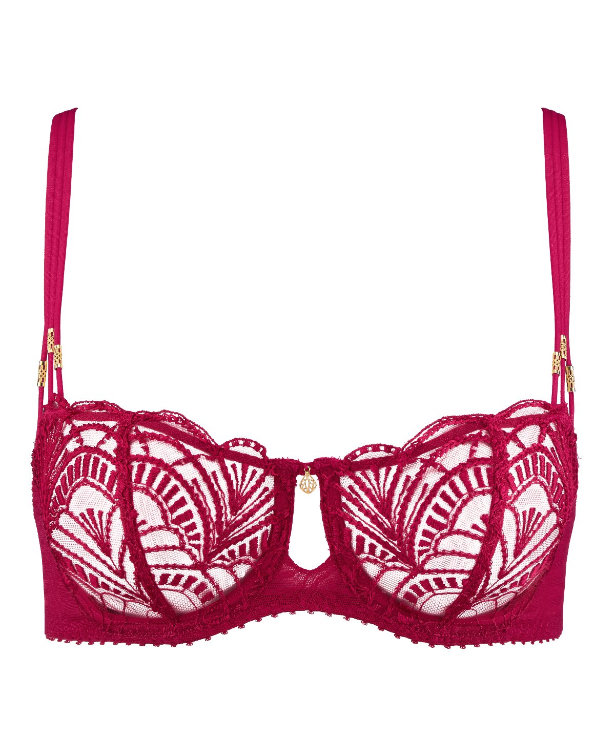 Vibes Soutien-gorge Corbeille avec armatures Rouge Love et Uni Bordeaux