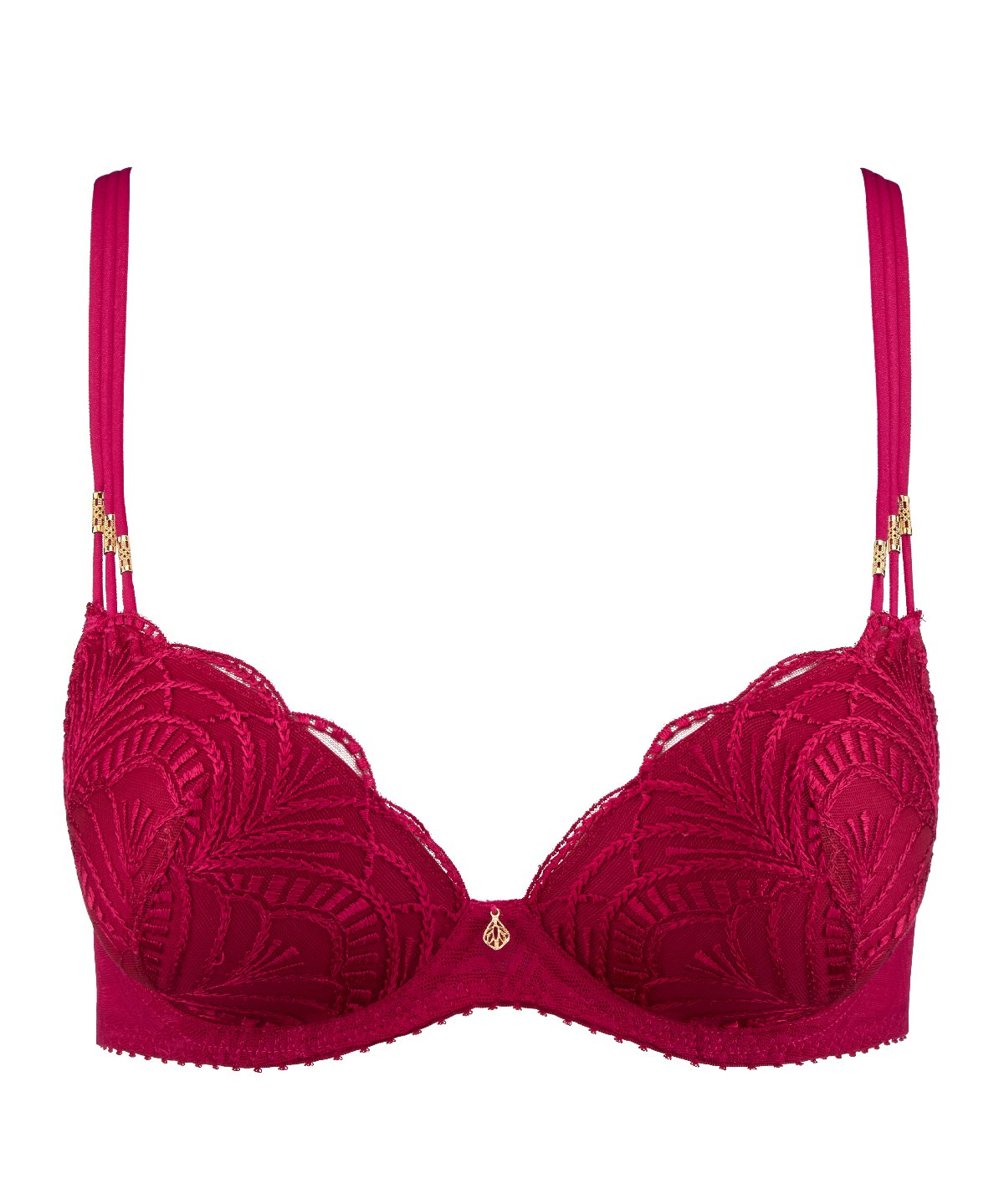 Vibes Soutien-gorge Push-up coques Rouge Love et Uni Bordeaux