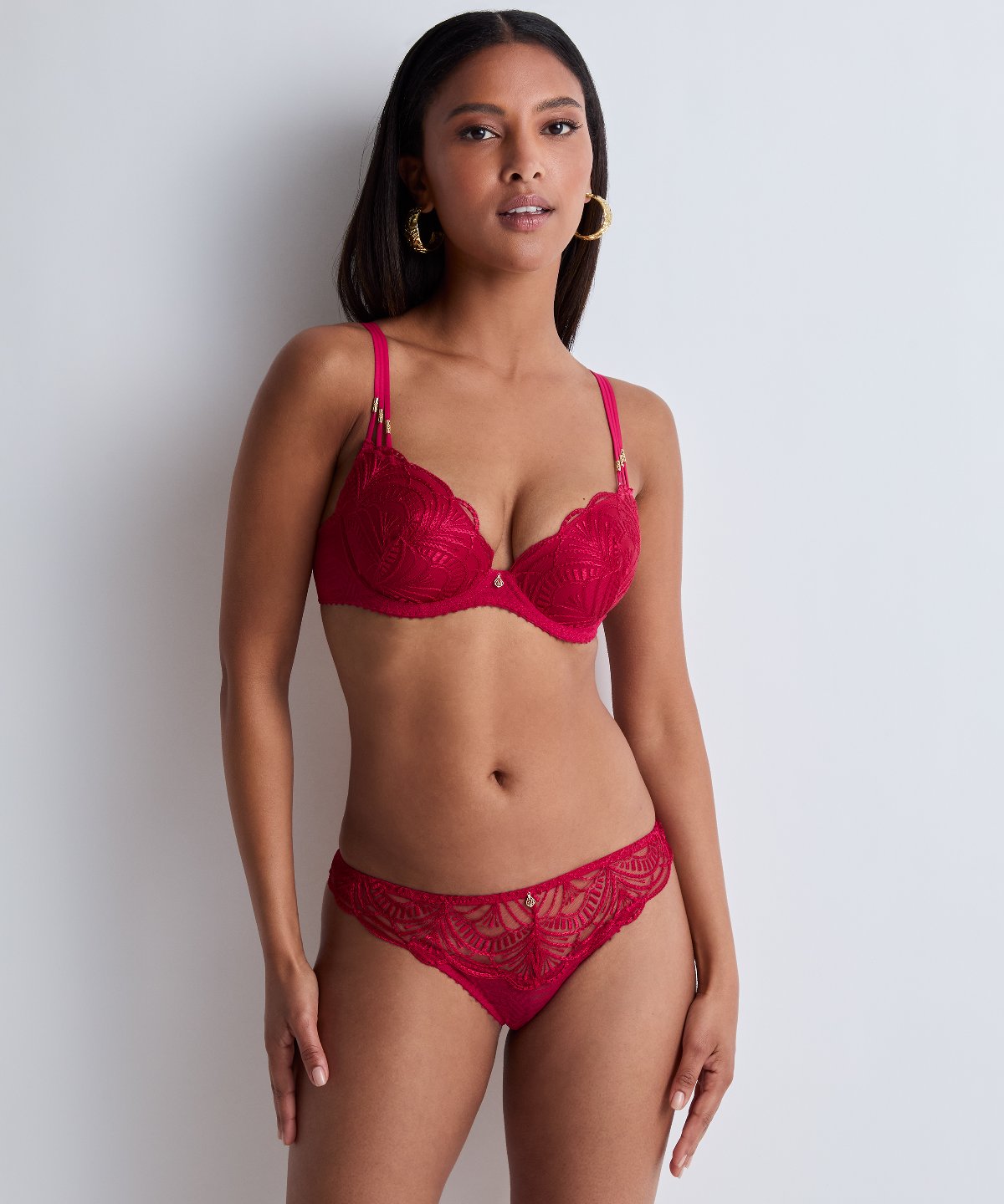 Vibes Soutien-gorge Push-up coques Rouge Love et Uni Bordeaux