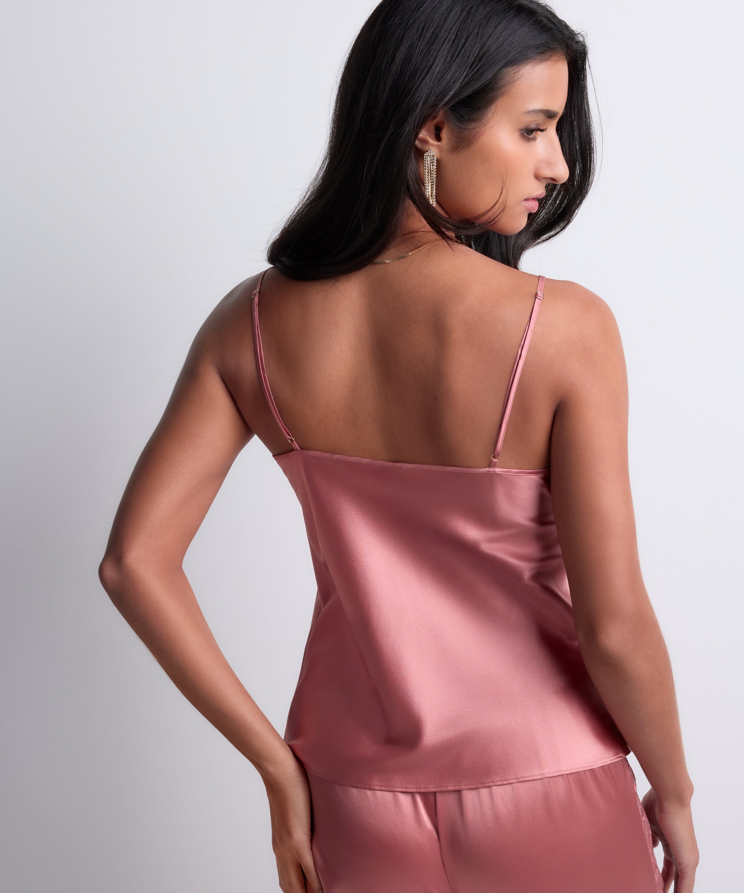 Midnight Whisper Top à fines bretelles Warm Pink
