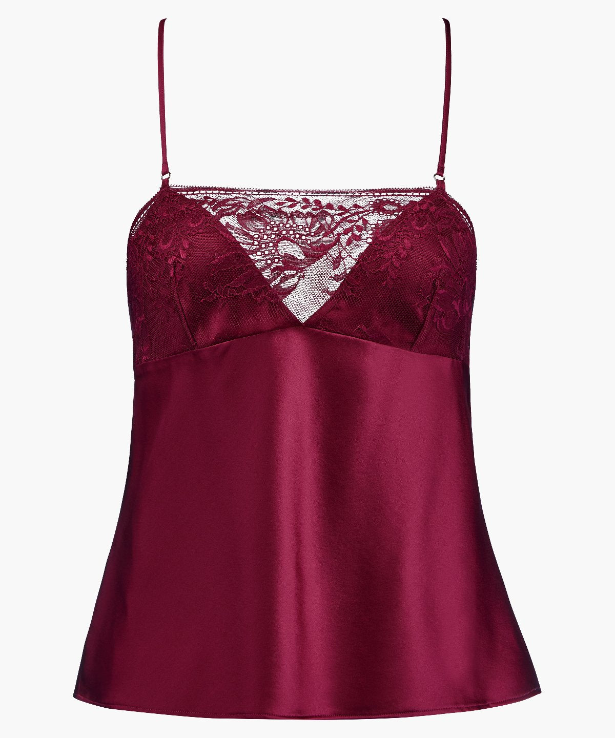 Midnight Whisper Top à fines bretelles Crimson Red