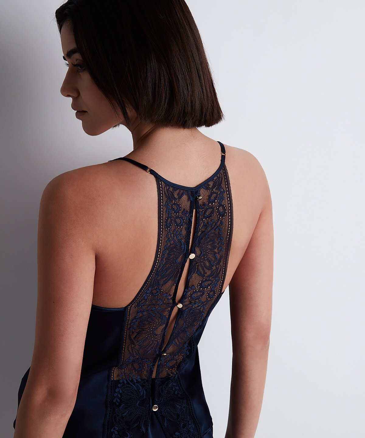 Midnight Whisper Top à fines bretelles Evening Blue