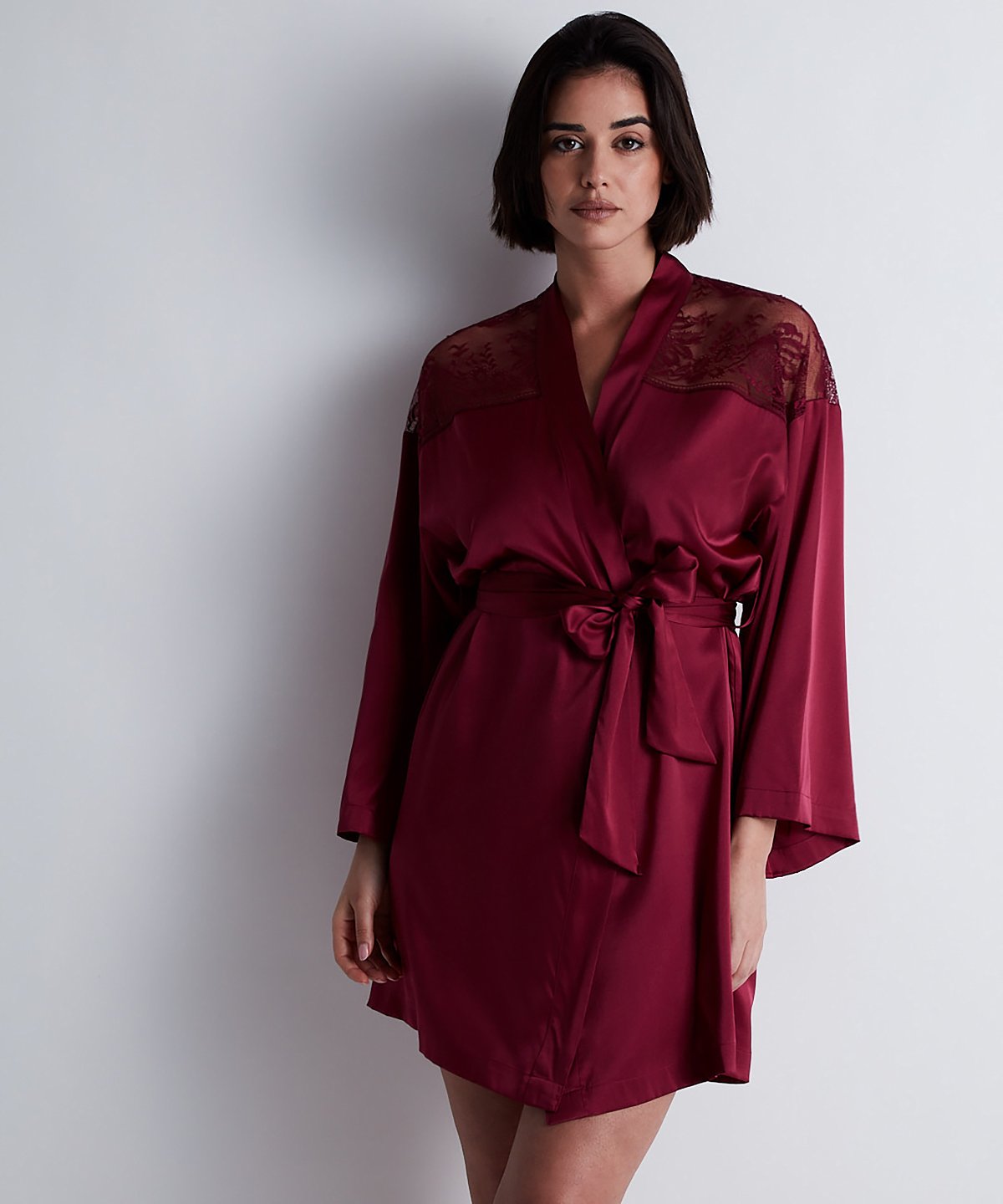 Midnight Whisper Kimono Crimson Red