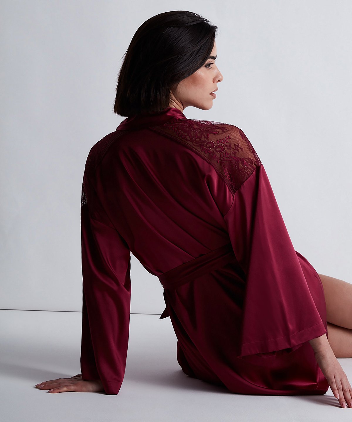 Midnight Whisper Kimono Crimson Red