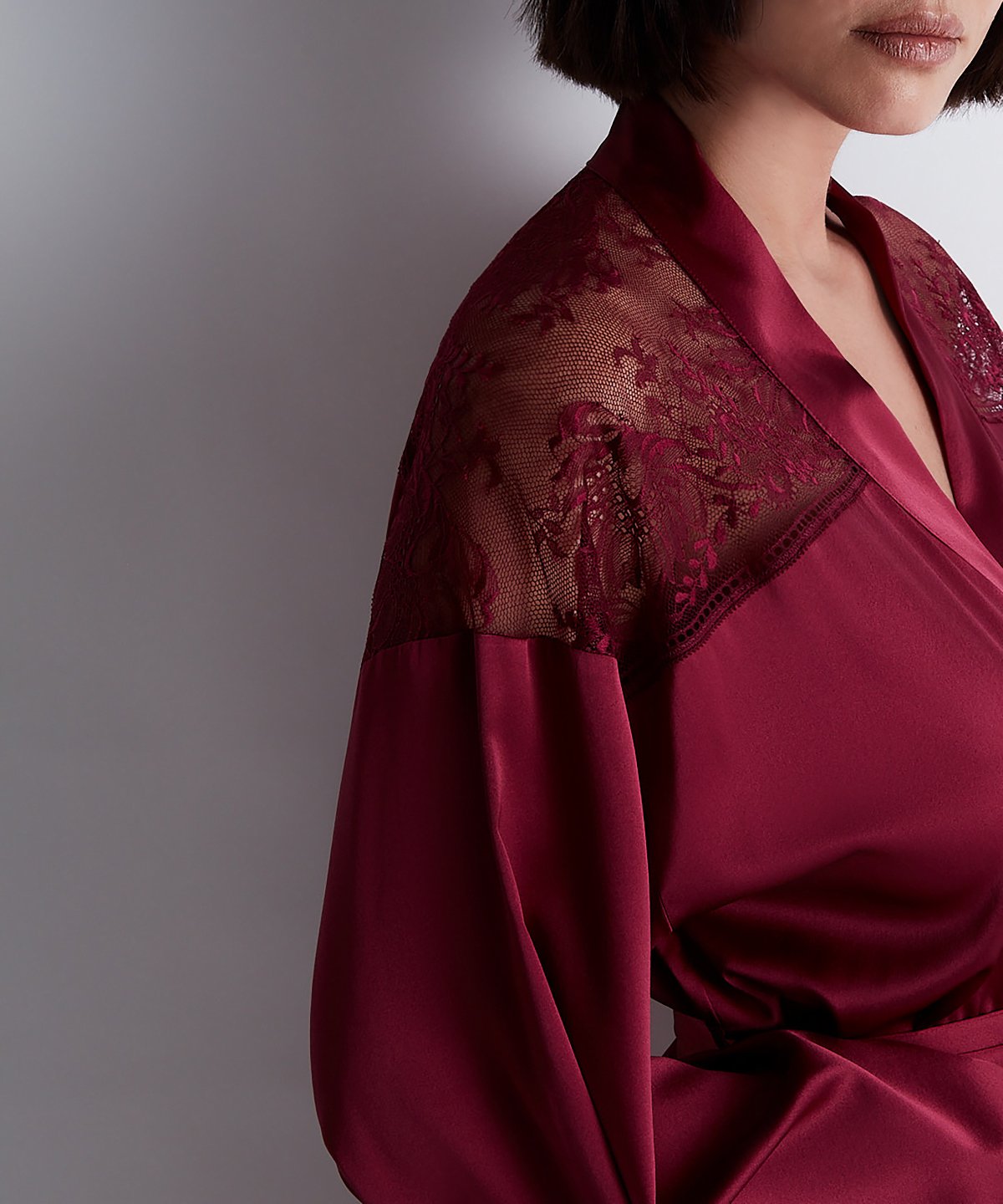 Midnight Whisper Kimono Crimson Red