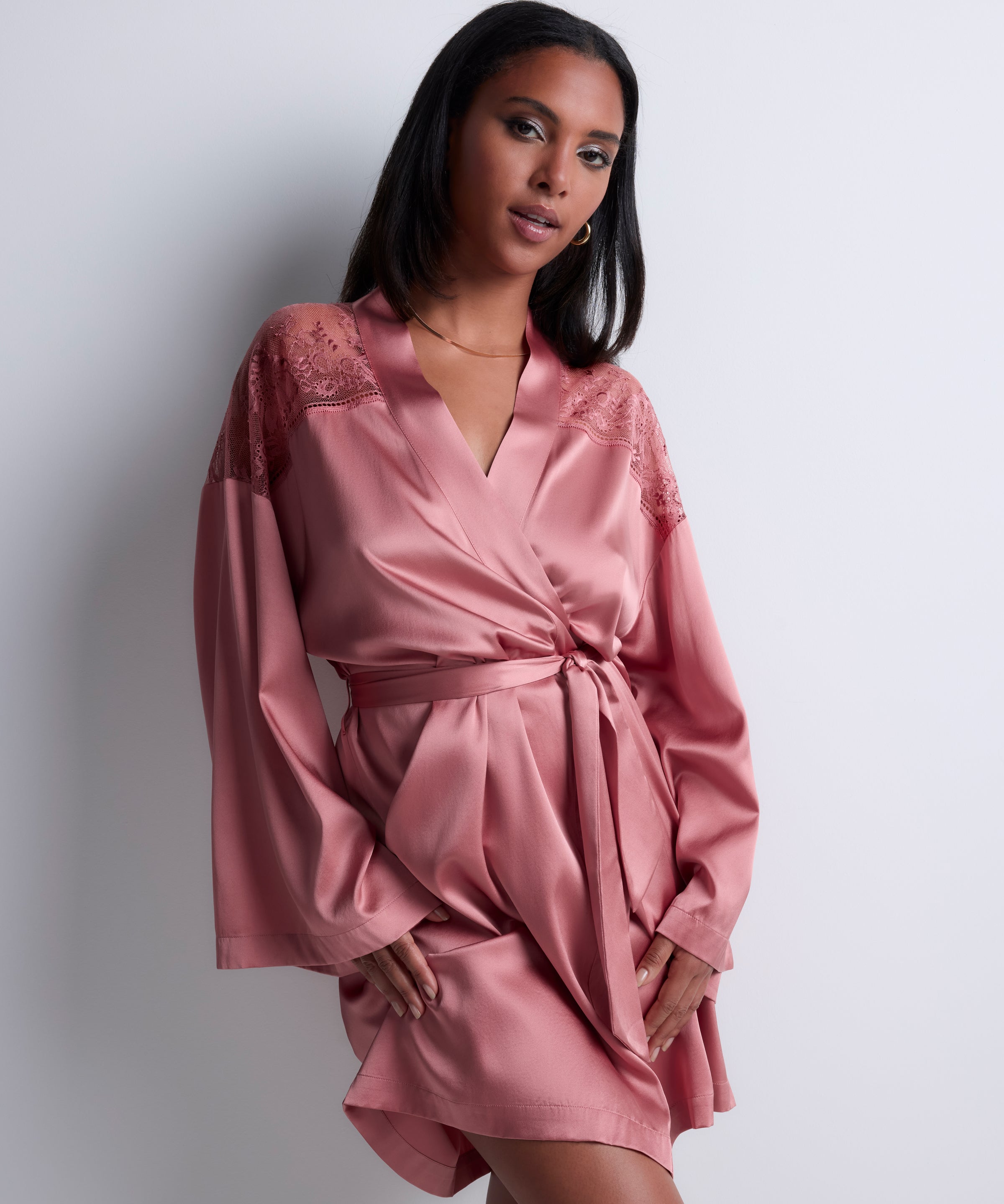 Midnight Whisper Kimono Warm Pink