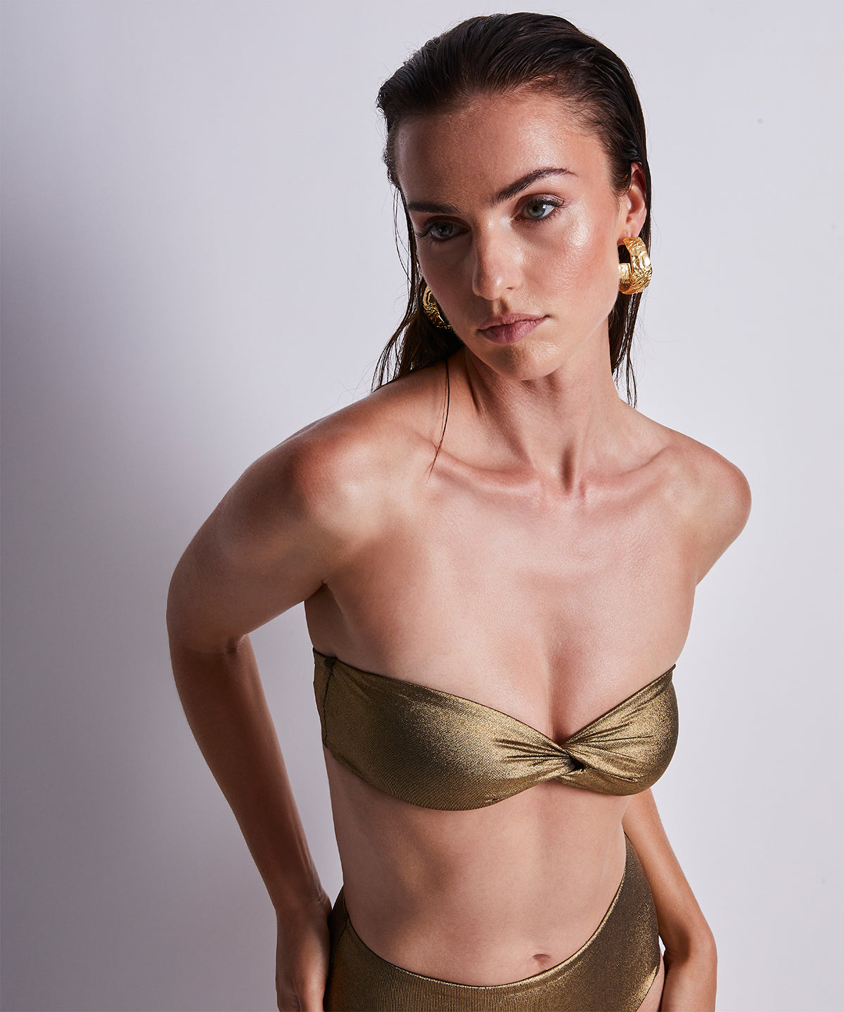 Sunlight Glow Haut de maillot de bain Bandeau Antique Gold