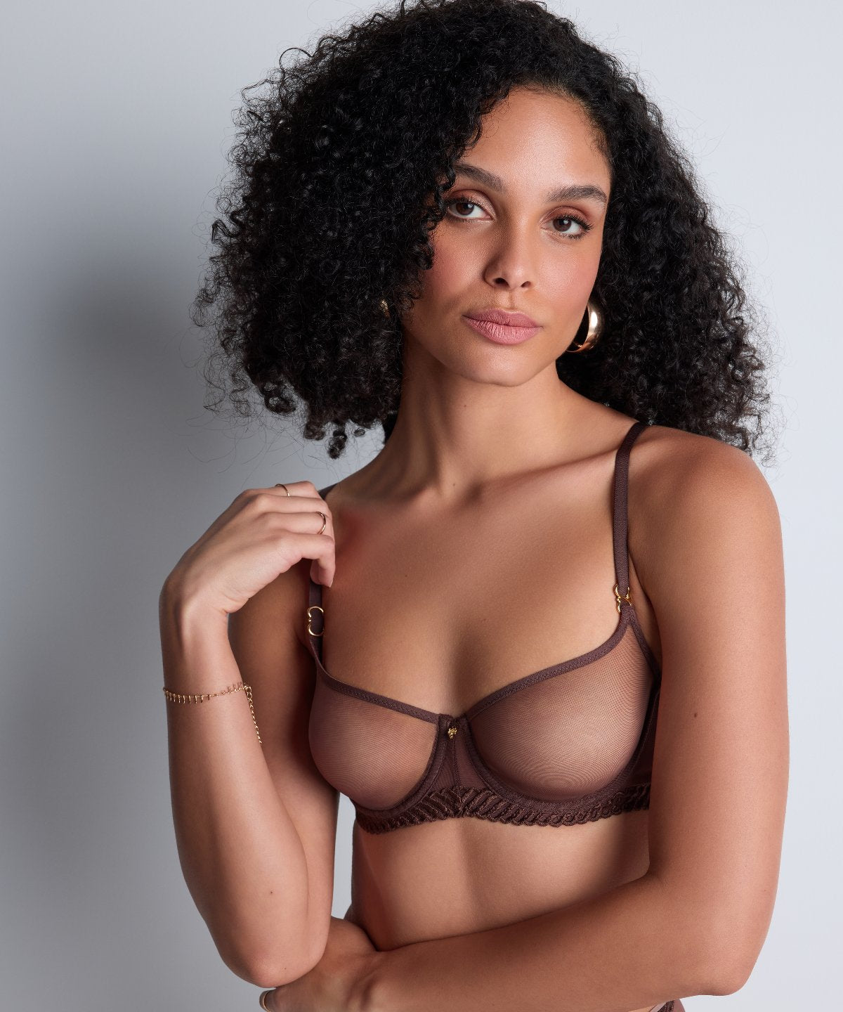 Sheer Emotion Soutien-gorge Corbeille avec armatures Sepia