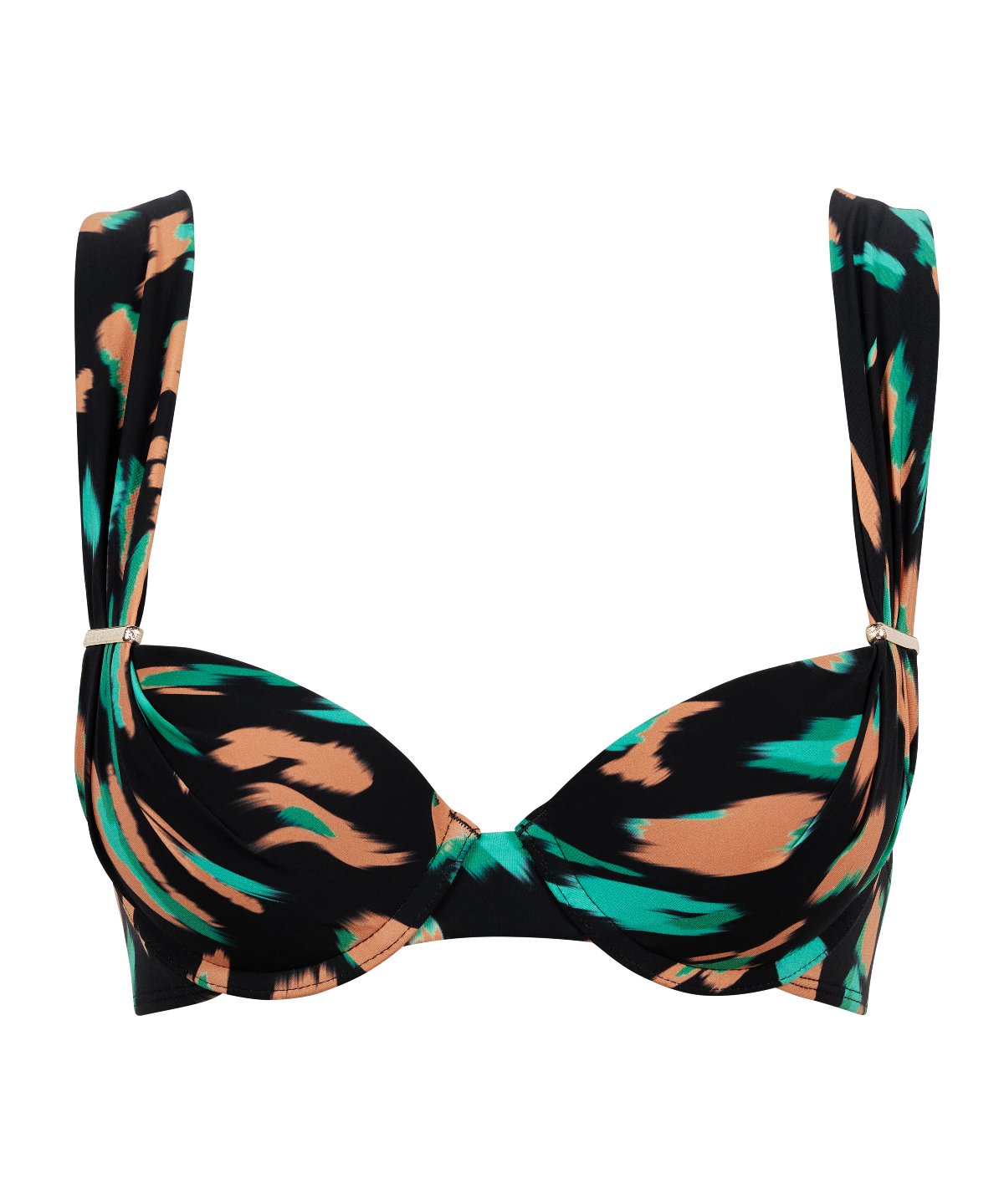 Feline Energy Haut de maillot de bain Push-up coques Green Panther