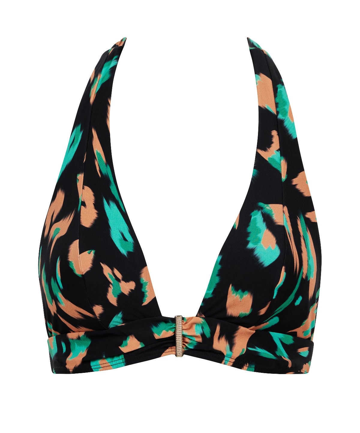 Feline Energy Haut de maillot de bain Triangle Green Panther