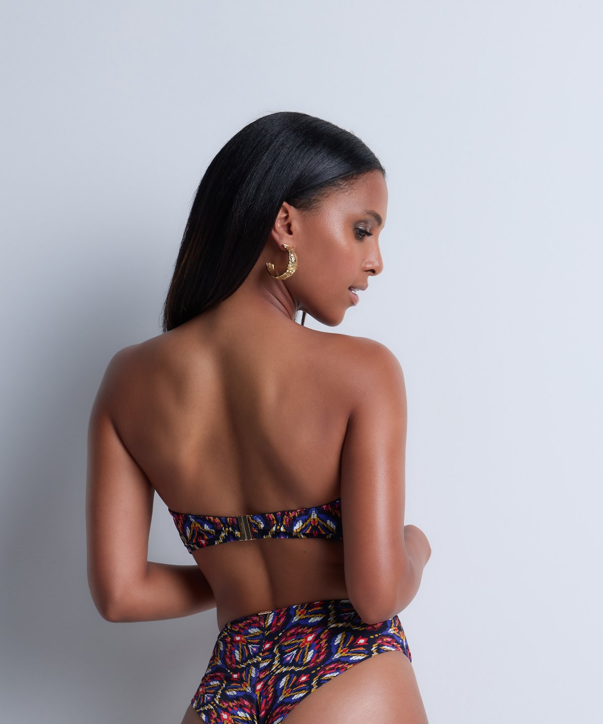 Sunkissed Allure Bas de maillot de bain taille haute Ikat