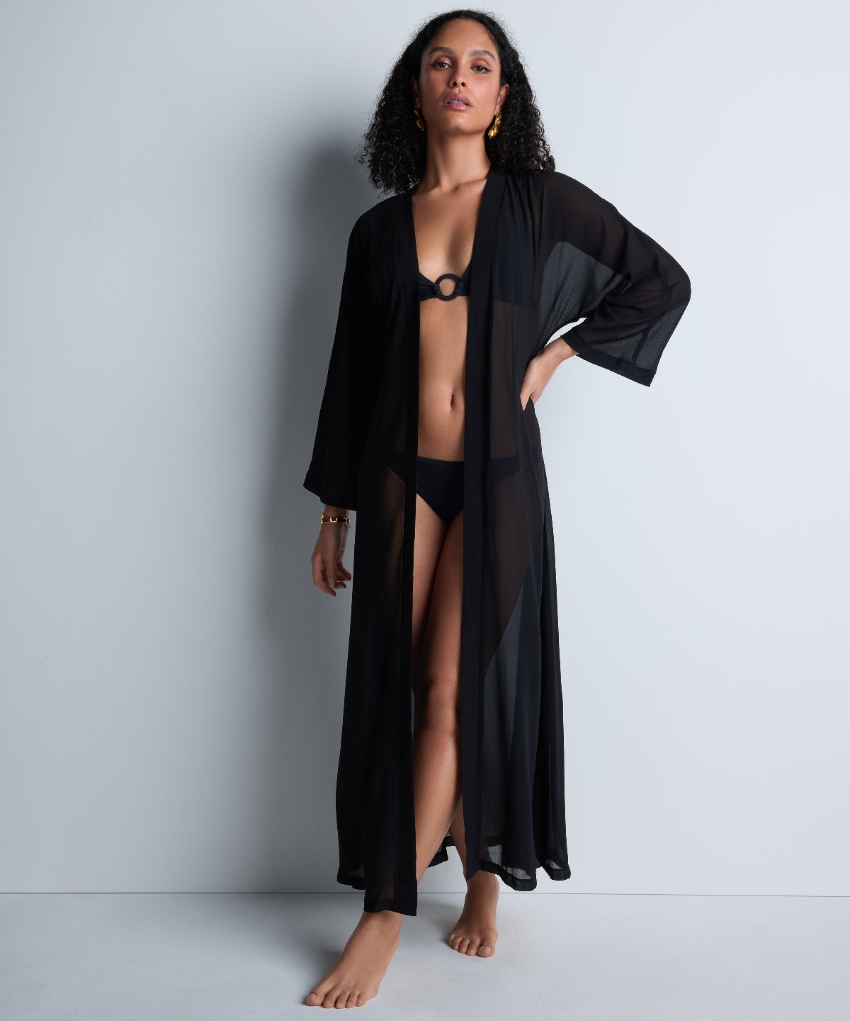 Beach Walk Kimono Black