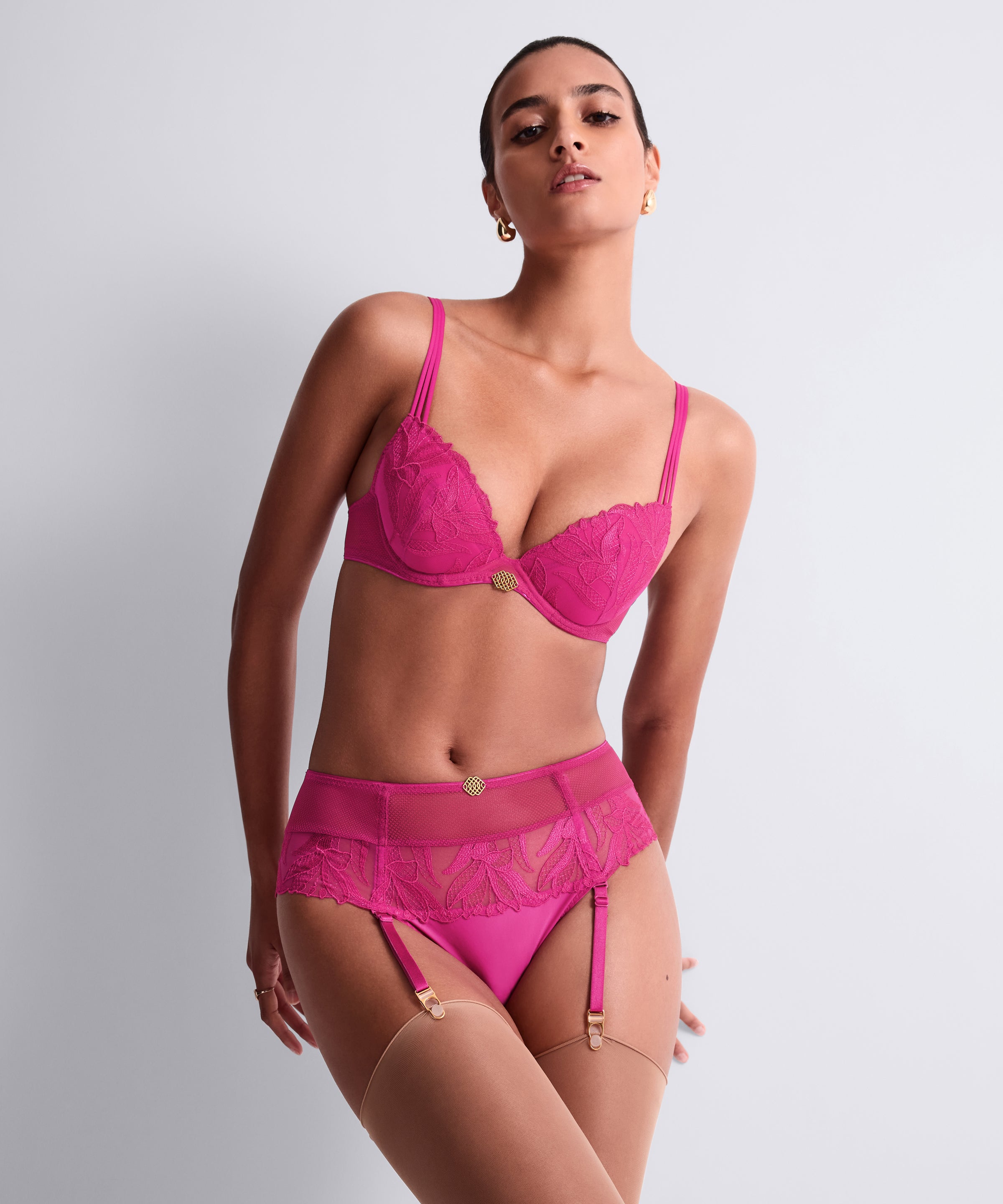 Sweet Euphoria Tanga porte-jarretelles Passion rose
