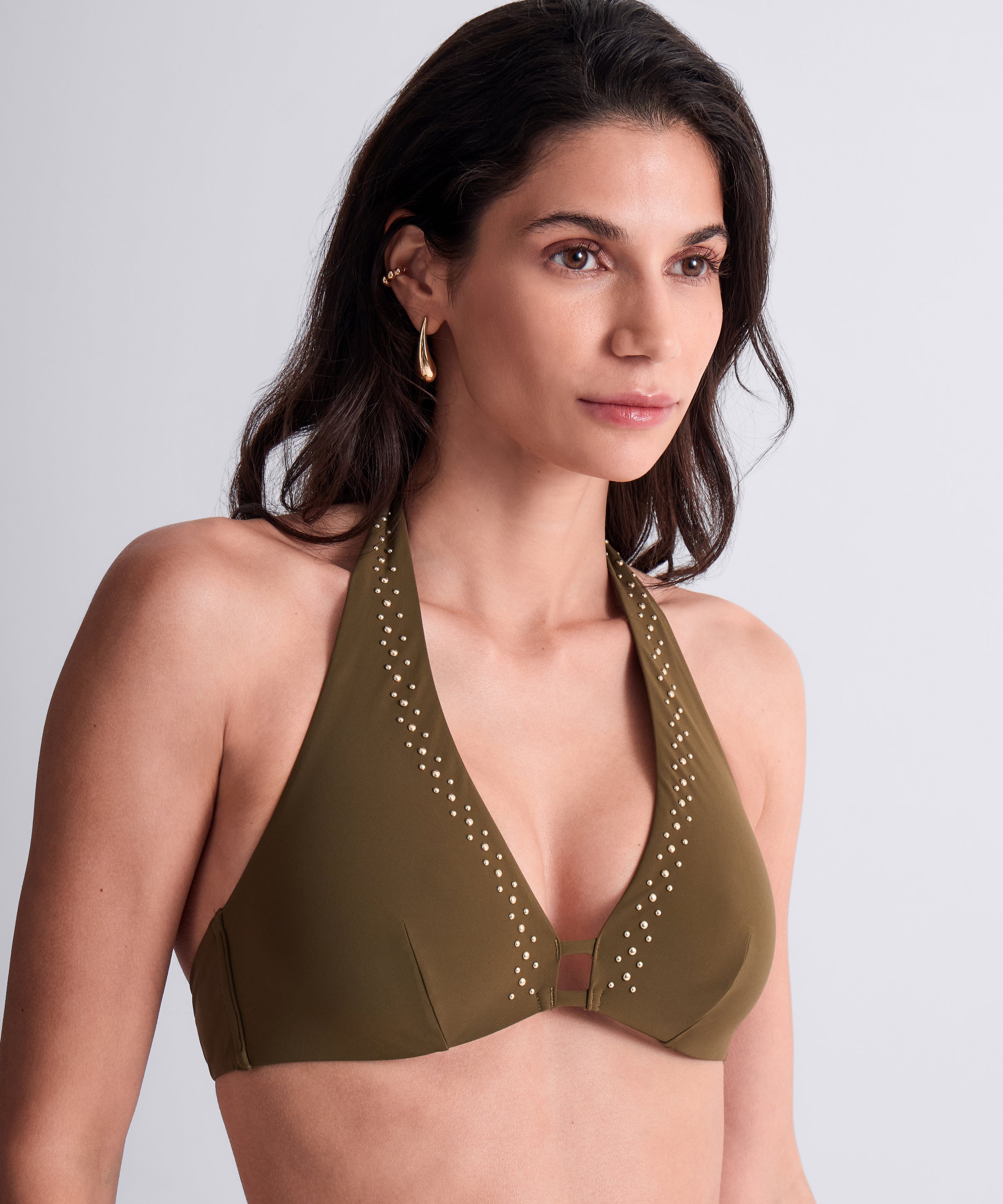 Summer Stars Haut de maillot de bain Triangle Khaki