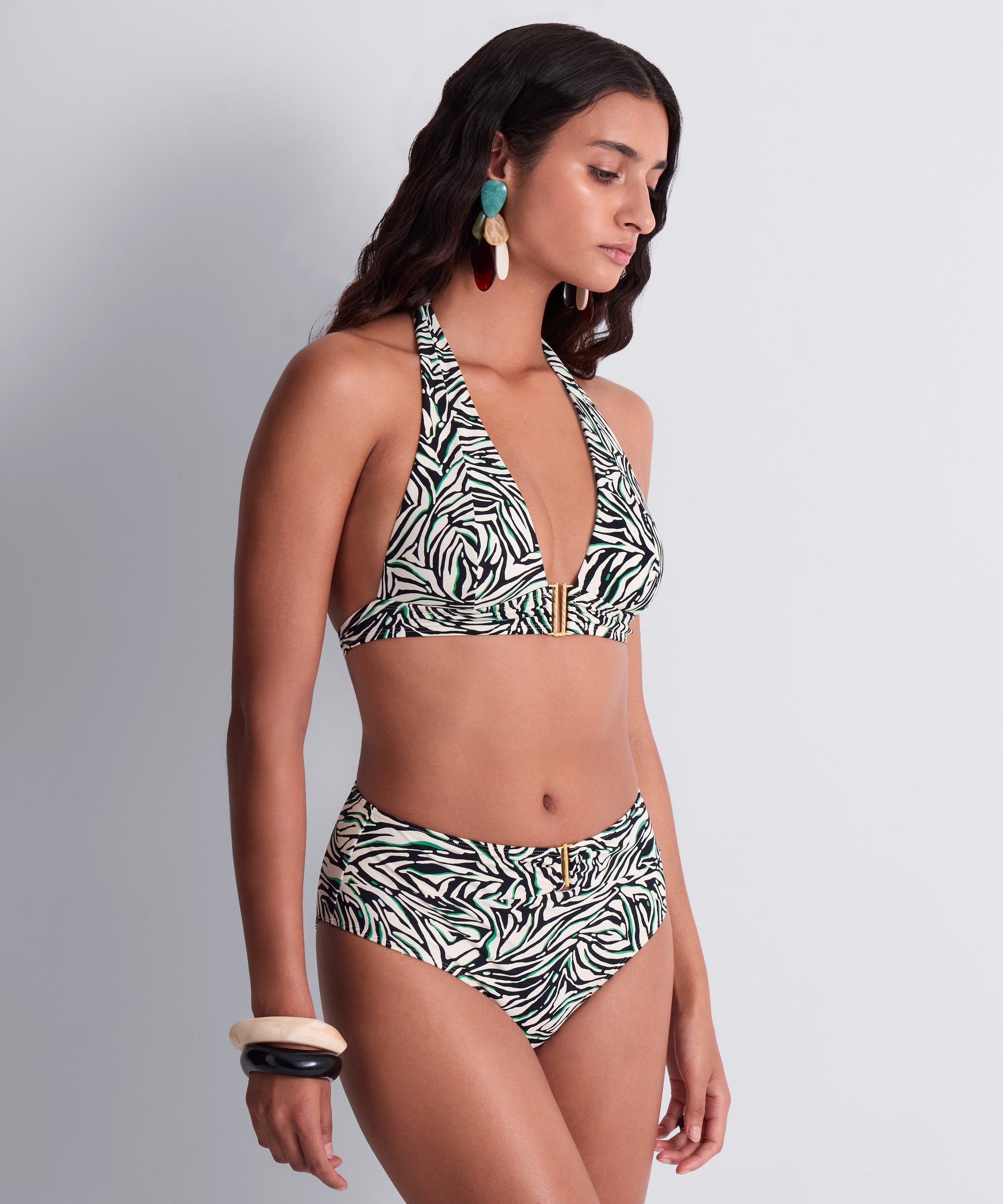 Tropical Splash Haut de maillot de bain Triangle Wild Stripes