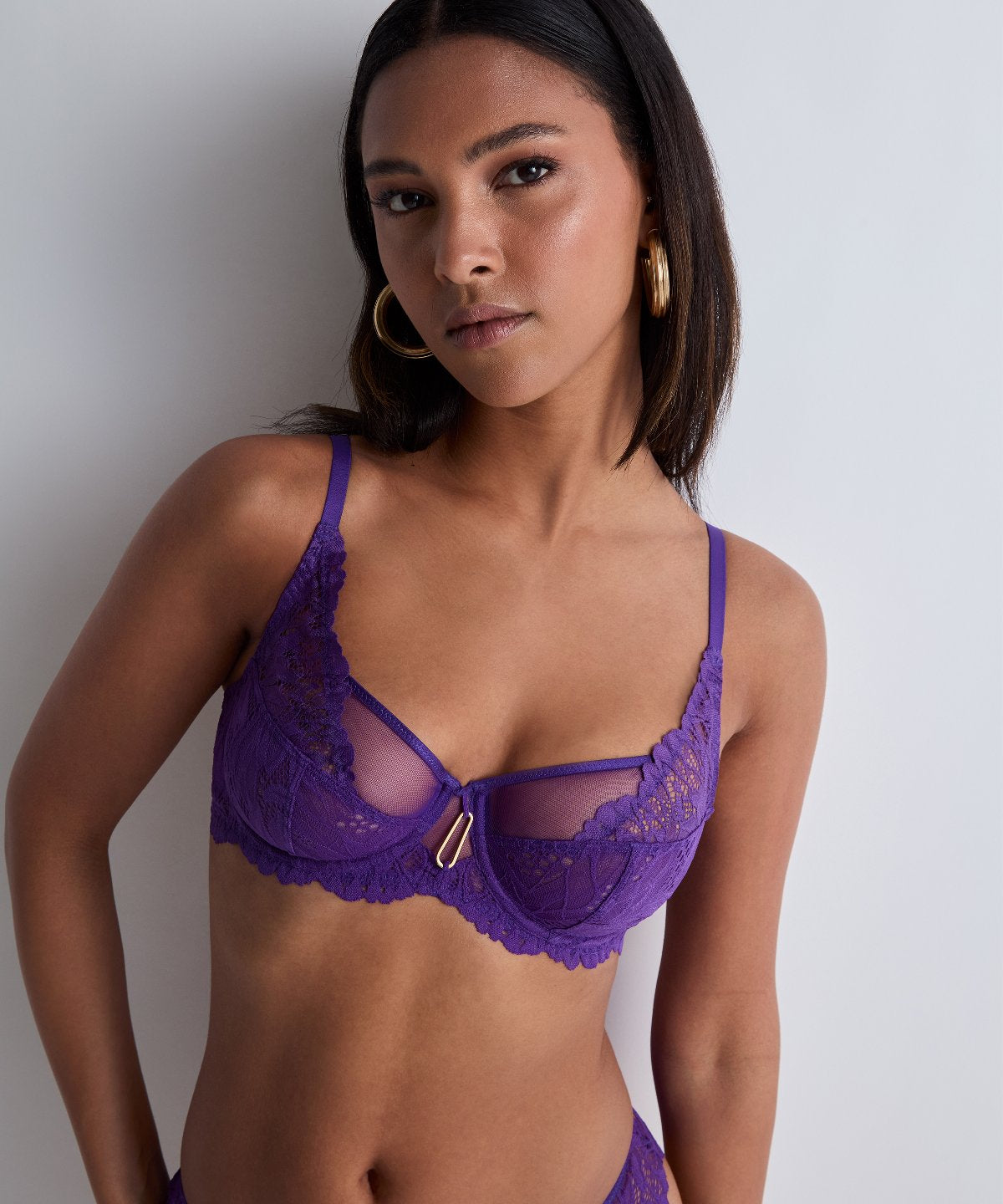 Flowermania Soutien-gorge Emboîtant Foulard Poison Purple