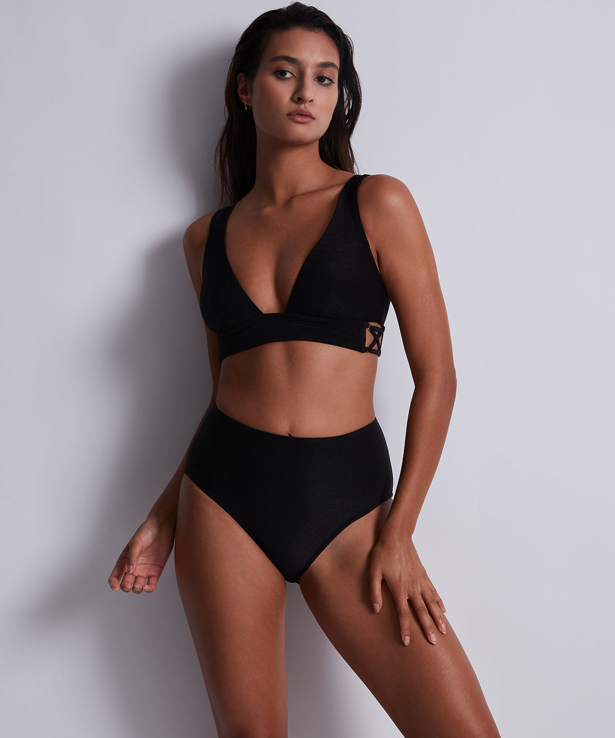 Summer Glow Bas de maillot de bain taille haute Black Sand