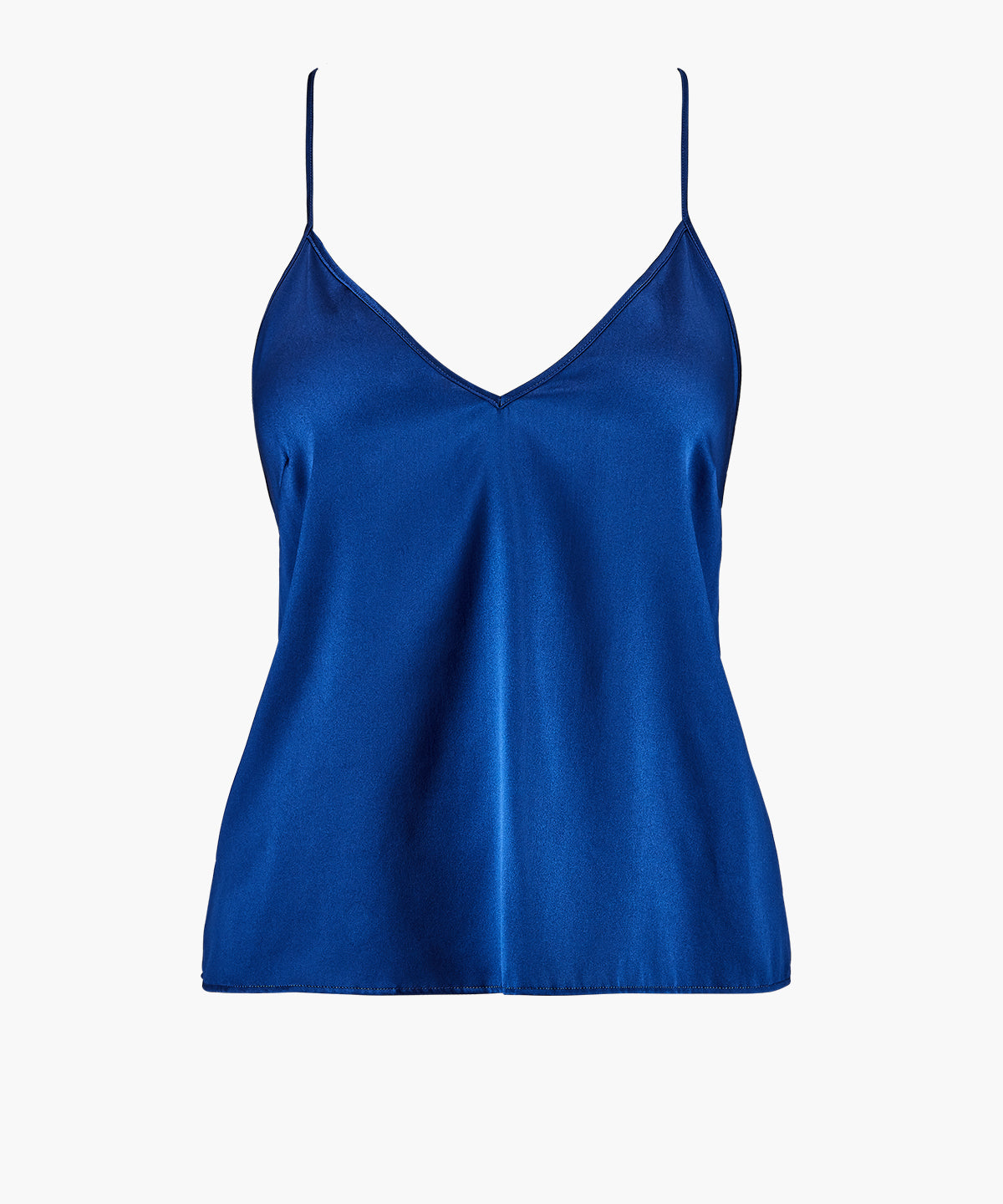 Silk Desire Top à fines bretelles Electric Blue