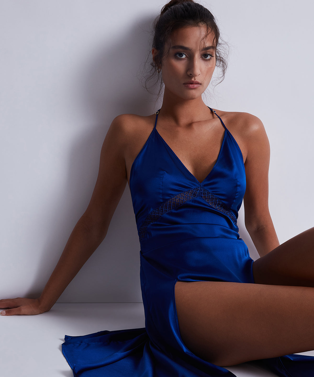 Silk Desire Nuisette longue Electric Blue