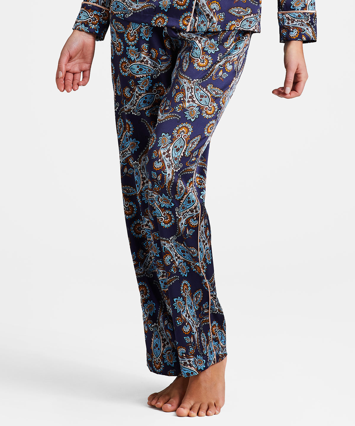 Silk by Night Pantalon Blue cachemire