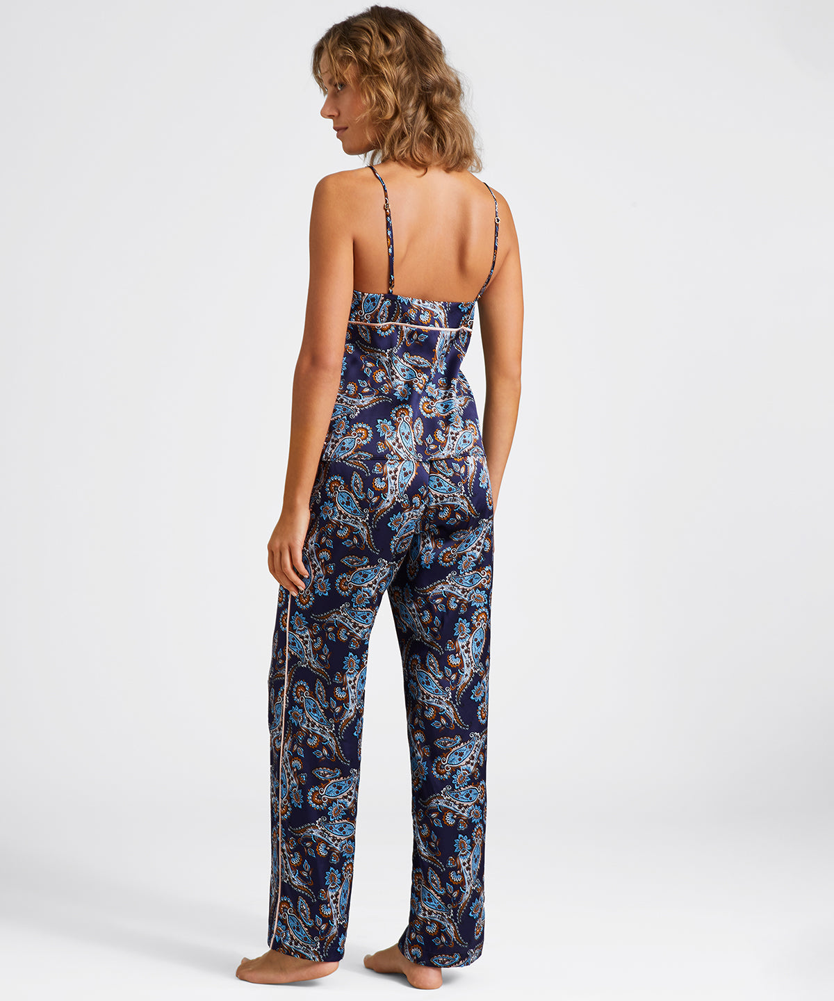 Silk by Night Pantalon Blue cachemire